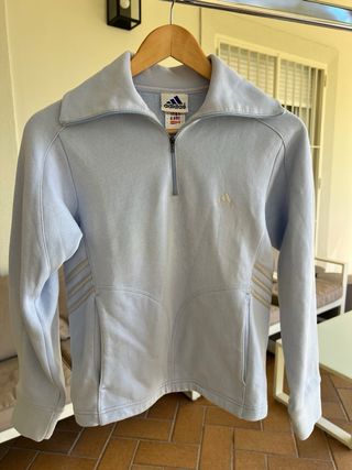 Sudadera Adidas Celeste Talla S Vintage