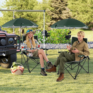 Sedia da Campeggio con Ombrello Regolabile, Sedia