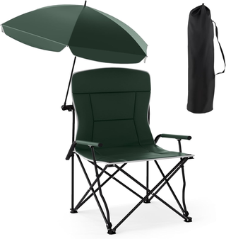 Sedia da Campeggio con Ombrello Regolabile, Sedia