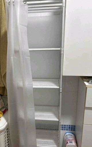 Armario estantes baño toallas auxiliar tela