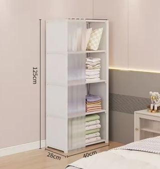 Armario estantes baño toallas auxiliar tela