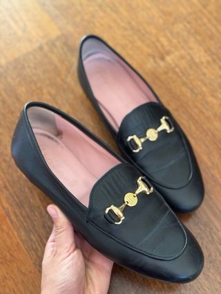 Pretty Ballerinas Mocasines Negros con Hebilla Dor