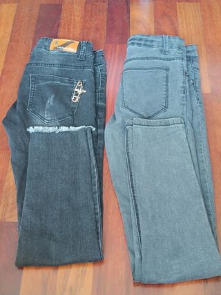 Conjunto 2 vaqueros niña talla 10