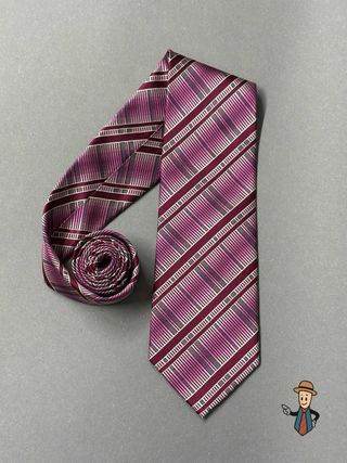 Corbata Tomi Harrison Rayas Geo Rosa y Morado