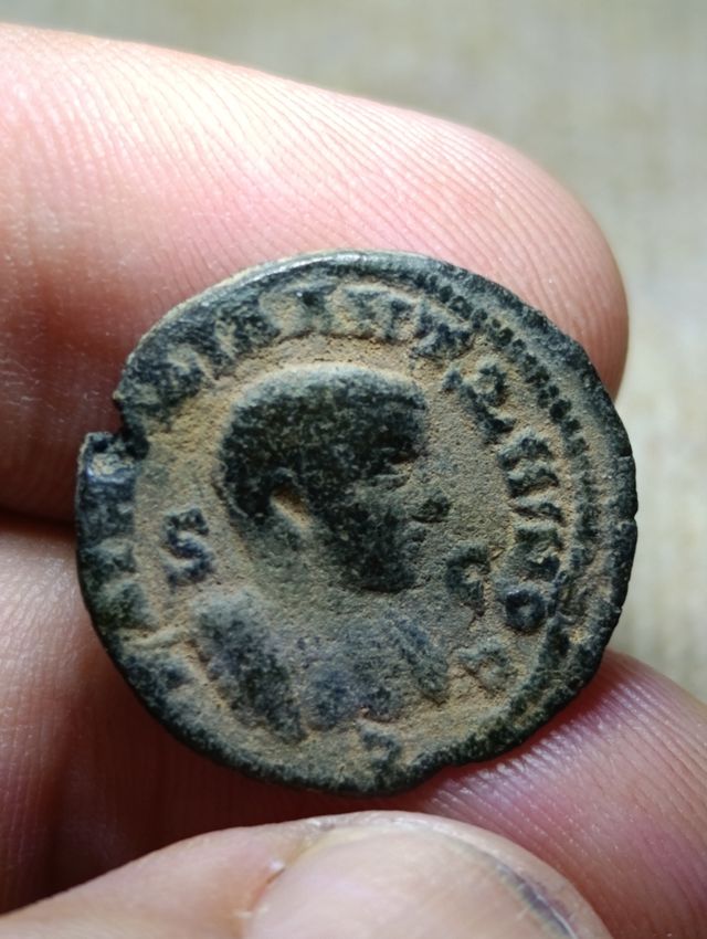 Moneda Romana Emperador Macrino y Diadumeniano