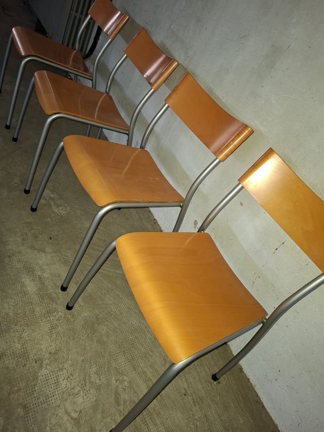 Set 4 Sedie Legno e Metallo