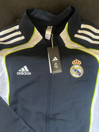 Chaqueta Real Madrid Adidas Negra y Blanca