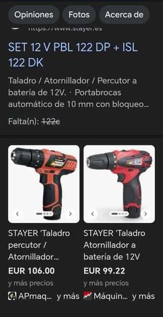 Taladro Atornillador Stayer ISL122C