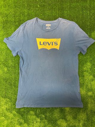Camiseta Levi’s Azul Vintage Logo Amarillo Desgastado Streetwear Y2K