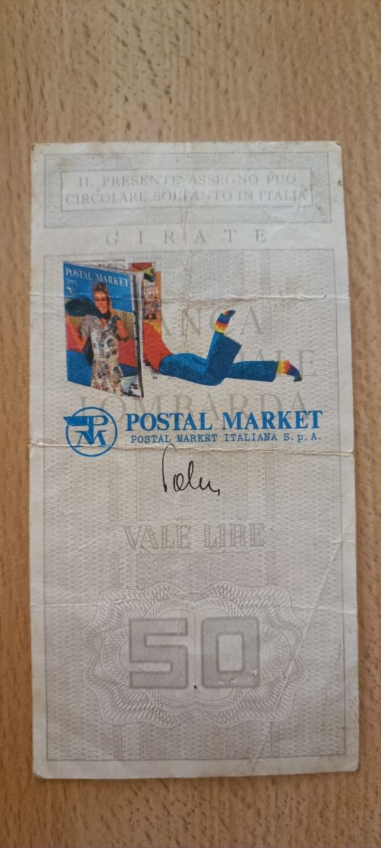Miniassegno Banca Provinciale Lombarda 50 Lire