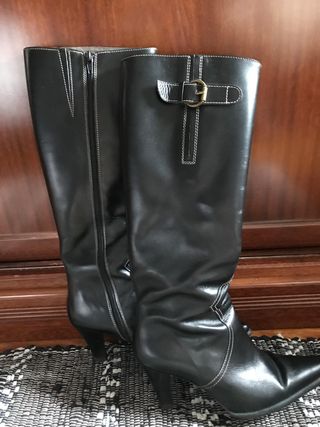 Botas de piel negras talla 37