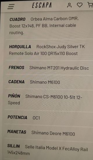 Bicicleta Orbea Alma M50 talla L