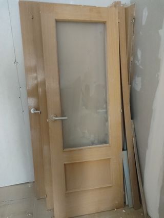 Puerta doble salón madera maciza