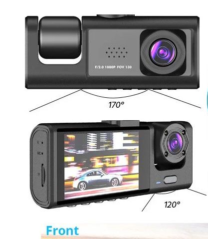 X01-2CAM 1080P Dual Dash Cam Sem Wi-Fi