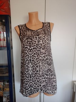 Camisa sin mangas Promod estampado leopardo