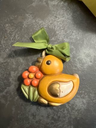 Formella Paperella Thun con Fiori e Fiocco Verde