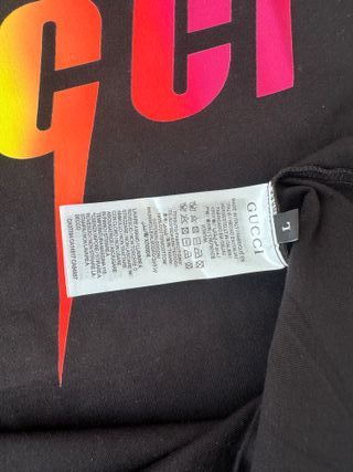 Camiseta Gucci Negra Multicolor Rayo