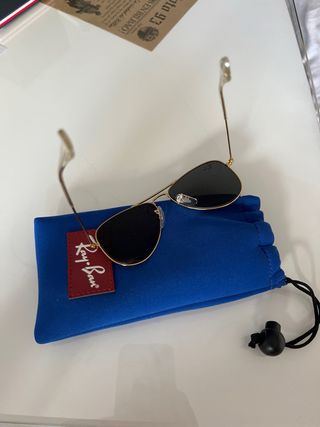 Gafas de Sol Ray-Ban Aviator Doradas Negras NIÑO