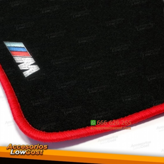 ALFOMBRILLAS SERIE 3 E90 CON LOGO RIBETE ROJO