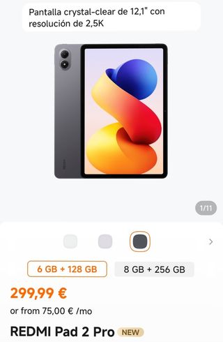 Redmi Pad 2 Pro — 6 GB / 128 GB — NUEVA 