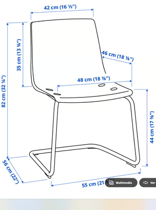 Sedia trasparente Ikea Tobias