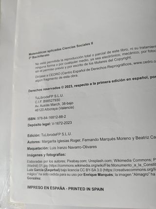 Matemáticas aplicadas Ciencias Sociales II