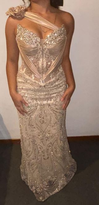 Vestido de fiesta Aldivina beige/dorado