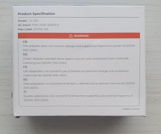 Adaptador enchufe Viaje Tipo D India