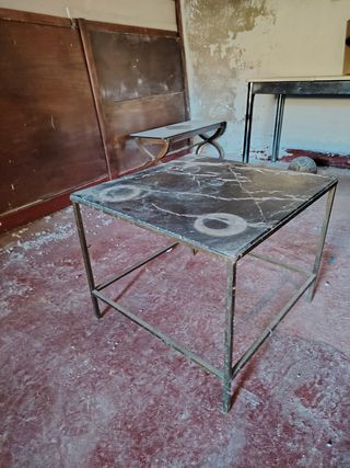 Mesa de centro mármol y metal