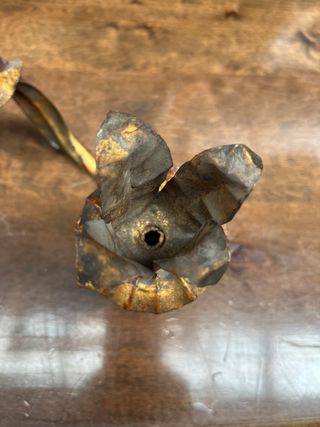 Lampada da parete portacandele doppia in metallo dorato