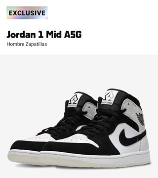 Jordan AJ1 Mid Exclusivas Negro Blanco