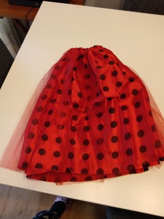 Falda tutú roja lunares