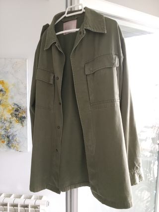 Chaqueta camisa militar verde