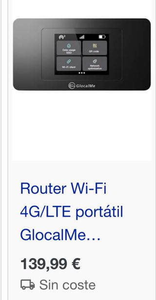 Router GlocalMe 4G potente  coneta asta 6 positivo