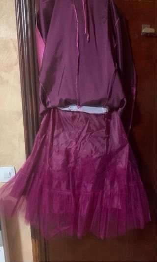 Vestido de fiesta satinado con chal