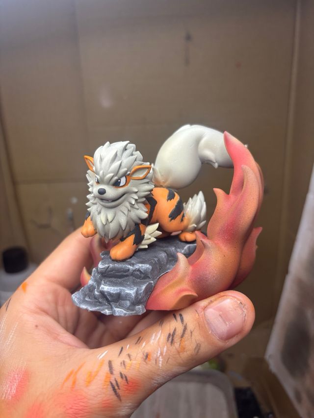 Diorama Arcanine Resina 3D Pokemon