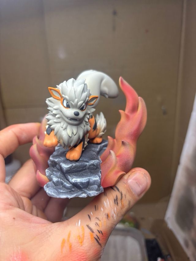 Diorama Arcanine Resina 3D Pokemon