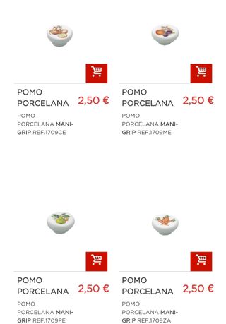 Pomo porcelánico con motivo de zanahorias