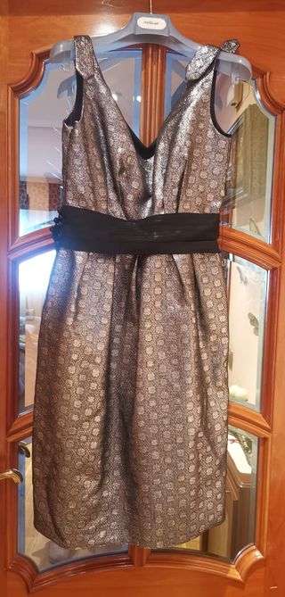 Vestido fiesta plateado