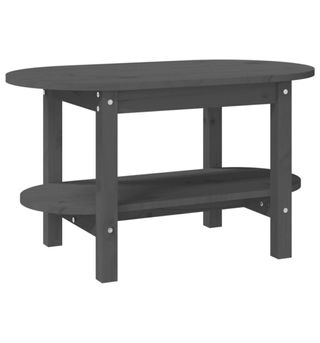 vidaXL Mesa de Centro de Madera Maciza Pino Gris
