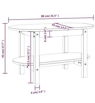 vidaXL Mesa de Centro de Madera Maciza Pino Gris
