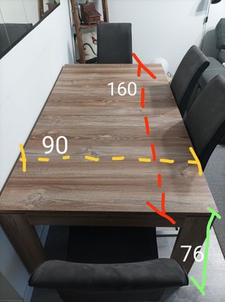 MESA COMEDOR EXTENSIBLE DE COLOR ROBLE