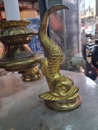 Antiguo Candelabro Bronce