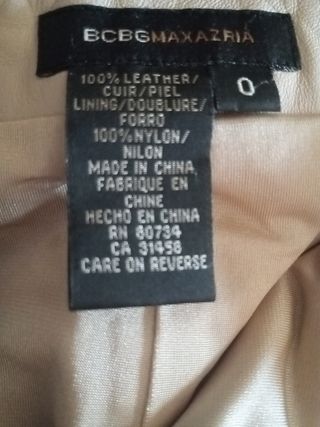 Pantalón de cuero beige