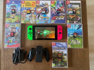 Consola Nintendo Switch Verde y Rosa