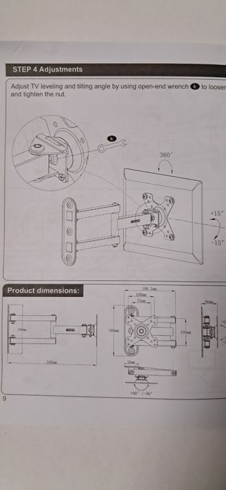 Soporte TV/Monitor pared con movimiento completo
