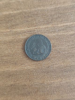 Monedas 1 y 2 céntimos 1870