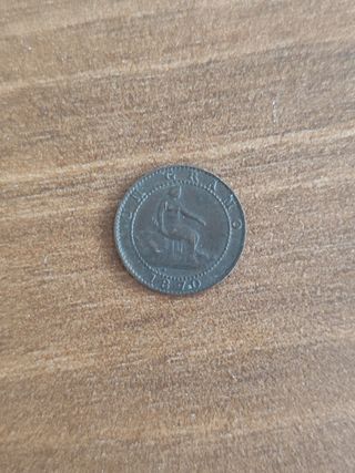 Monedas 1 y 2 céntimos 1870
