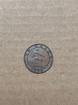 Monedas 1 y 2 céntimos 1870