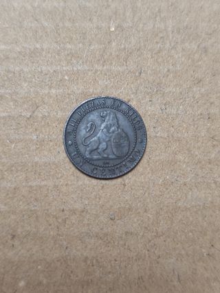 Monedas 1 y 2 céntimos 1870